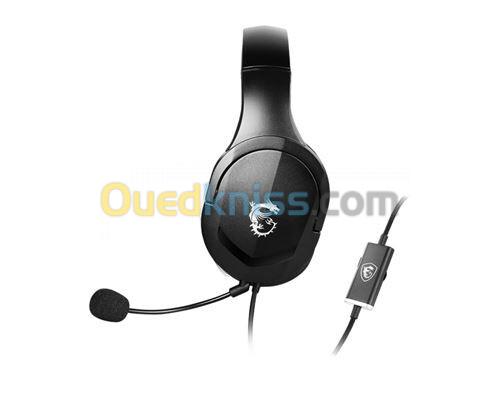 MSI IMMERSE GH20 - CASQUE GAMING STÉRÉO - ULTRA-LÉGER - JACK 3.5MM - MULTIPLATEFORME - FILAIRE 