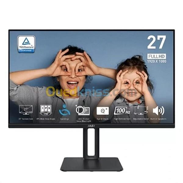 ECRAN MSI PRO MP275P - 27" FULL HD - 100HZ 1080P - DALL IPS - 1MS - SPEAKERS -  PIVOT - NOIR 