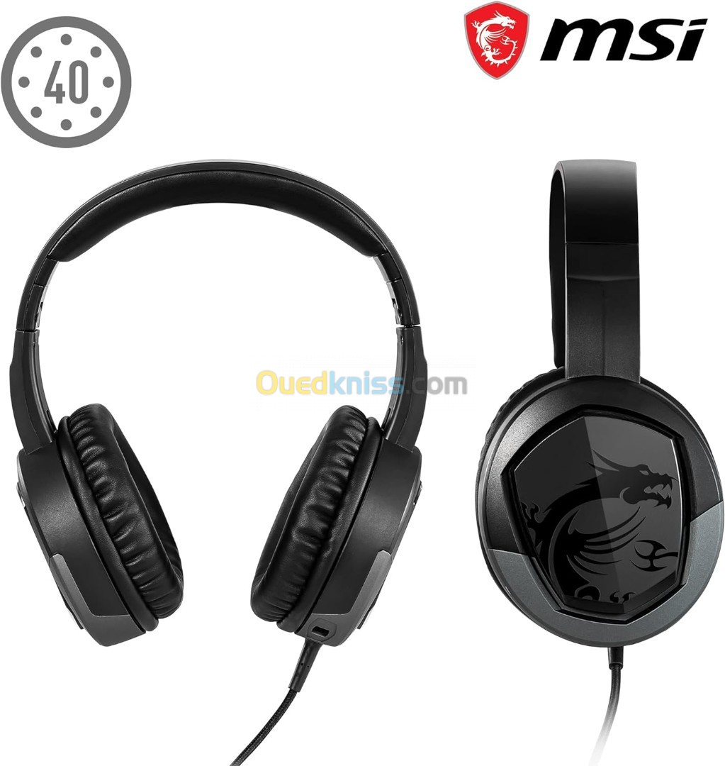 MSI IMMERSE GH30 V2 CASQUE GAMING HEADSET - MICROPHONE DÉTACHABLE - PLIABLE