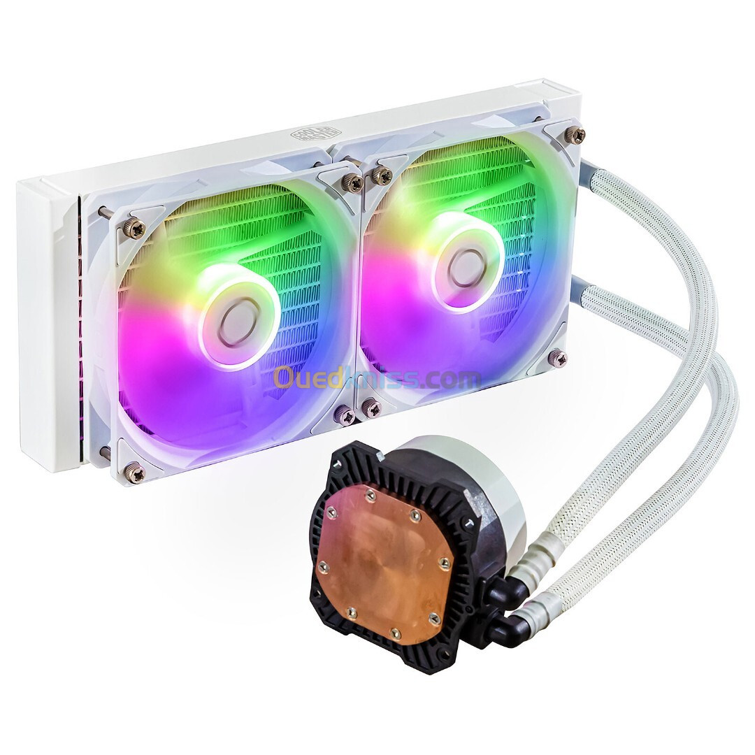 COOLER MASTER WATERCOOLING - MASTER LIQUID 240L CORE WHITE - INTEL ET AMD - 120mm ARGB - AURA SYNC 