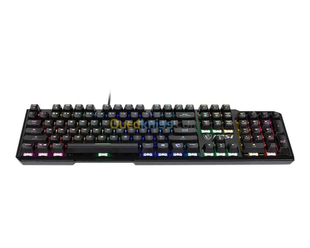 MSI VIGOR GK41 - CLAVIER FULL MECHANIC - AZERTY - FILAIRE - KAILH RED - LED RGB - USB 2.0 - black