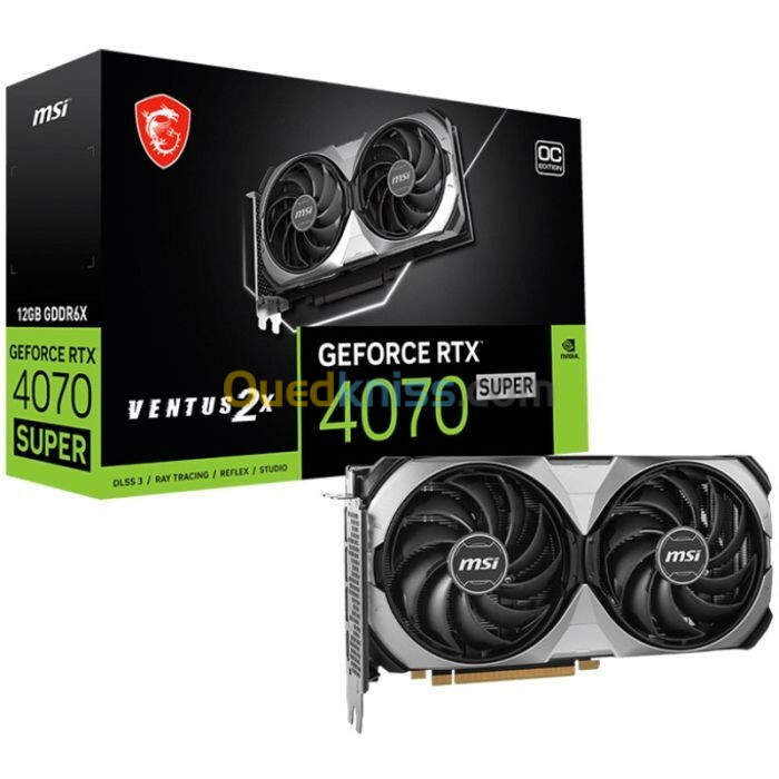 MSI GEFORCE RTX 4070 SUPER VENTUS 2X OC - 8K HDR - 12 GO GDDR6X - 2520 MHZ - PCI EXPRESS - NOIR