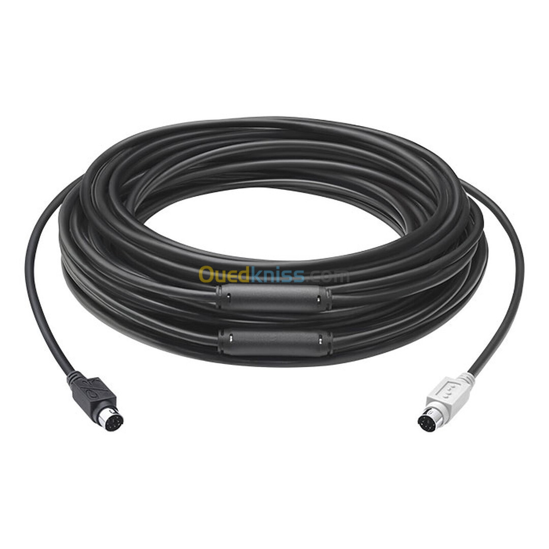 CABLE D'EXTENSION LOGITECH GROUP 15M - MINI-DIN 6 BROCHES - SYSTÈME GROUP - FFC CLASSE - ROHS -NOIR 