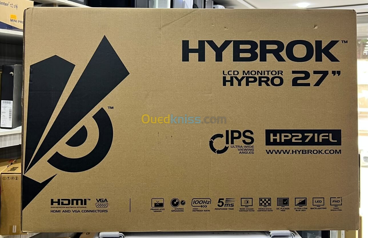 ECRAN HYBROK HYPRO HP27IFL - GAMING MONITOR - 100 HZ - IPS - 5MS - FHD - SPEAKERS - NOIR