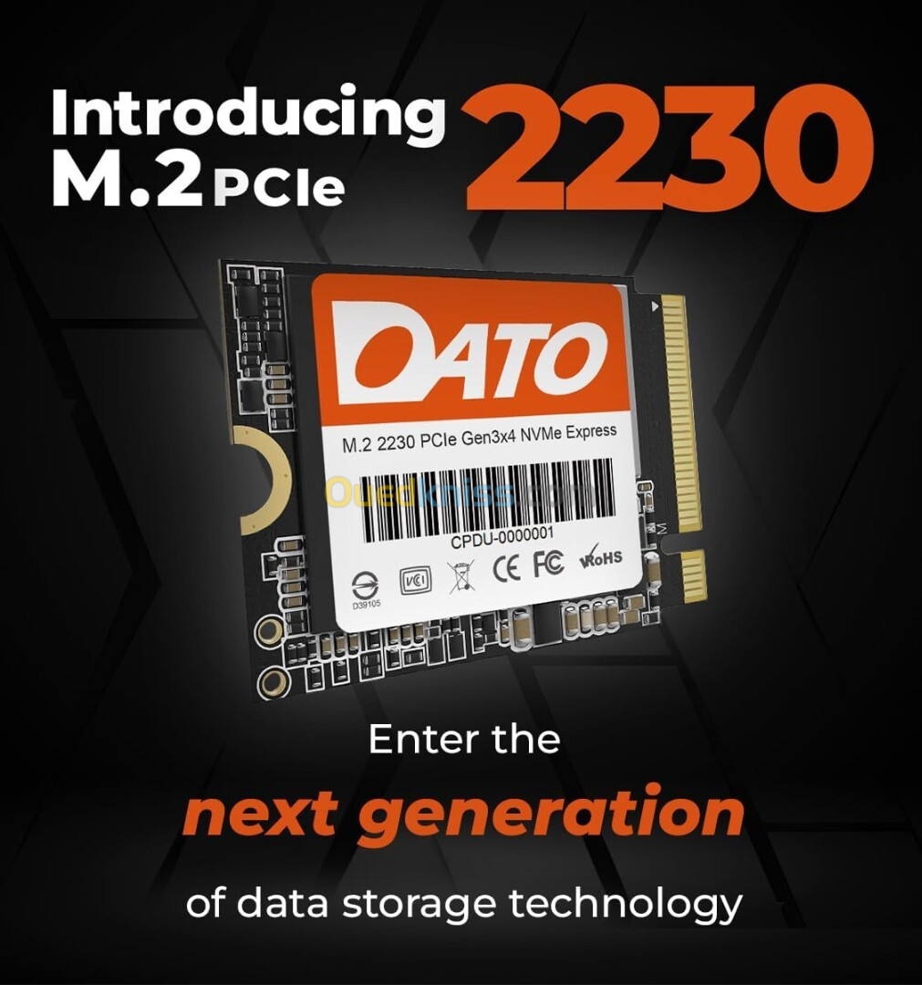 DATO NVME M.2 2230 SSD 512 GO - DISQUE DURE PCIE GEN3X4 -  JUSQU'À 2 500 MO/S, SÉRIE DP330 - 