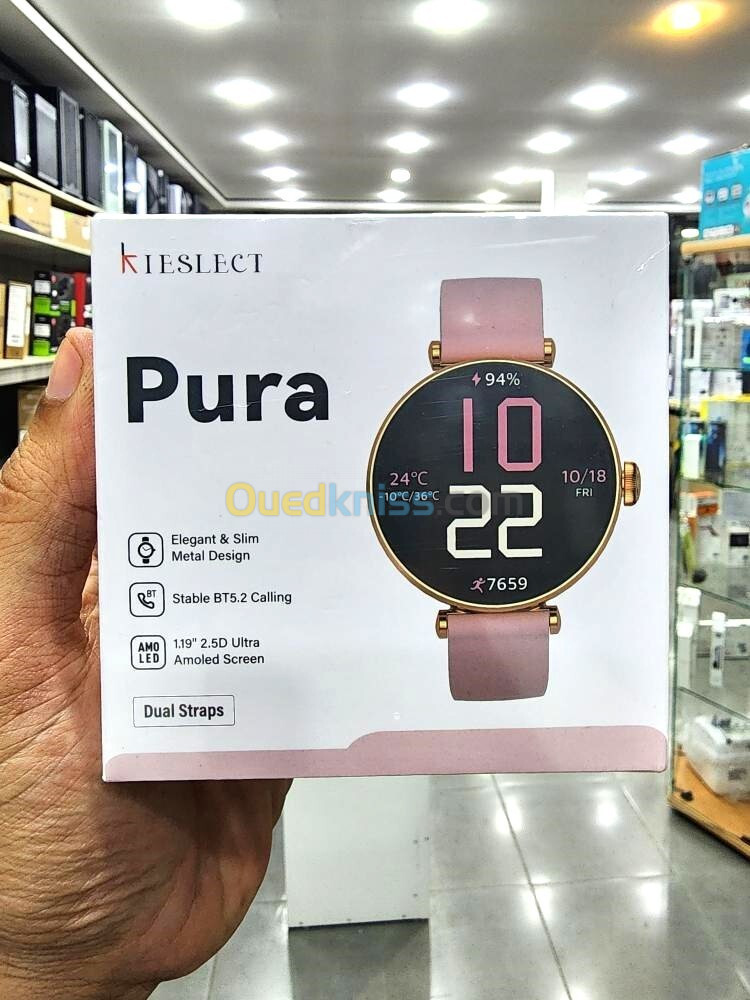 SMARTWACH KIESLECT PURA - BLUETOOTH 5.2 - CALLING - 1,19" AMOLED - SPORTS - WATERPROOF - 250 MAH 