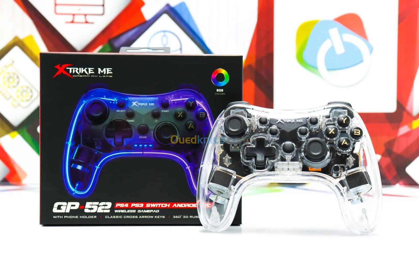 MANETTE DE JEUX XTRIKE ME GP-52 - SANS FIL RGB - PHONE HOLDER - PS4 - SWITCH -ANDROID PC - TYPE-C