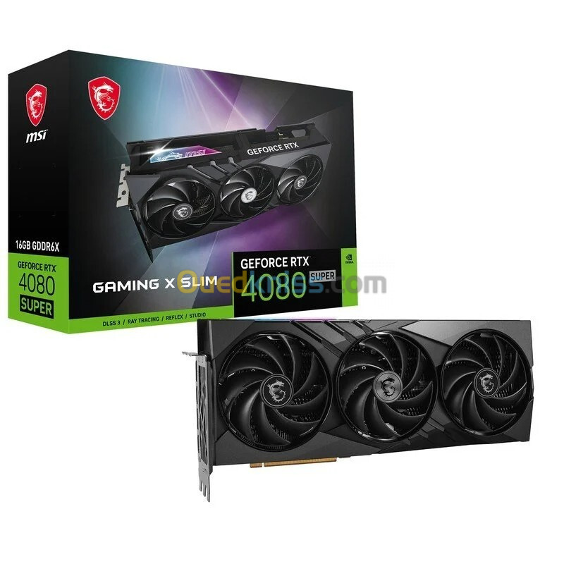 MSI GEFORCE RTX 4080 SUPER GAMING X SLIM - 16 GO GDDR6X - 8K HDR - 2625 MHZ - PCI EXPRESS - NOIR