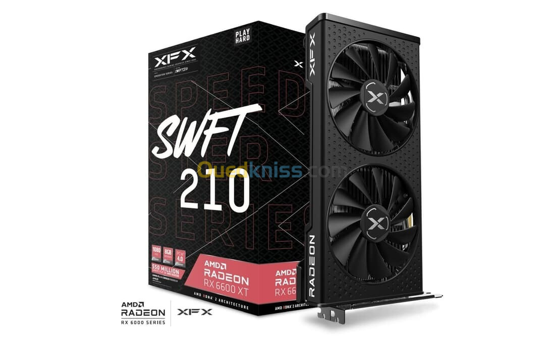 XFX Speedster SWFT 210 Radeon RX 6600 Gaming - 8GB GDDR6 - HDMI 3xDP - AMD RDNA - BLACK 