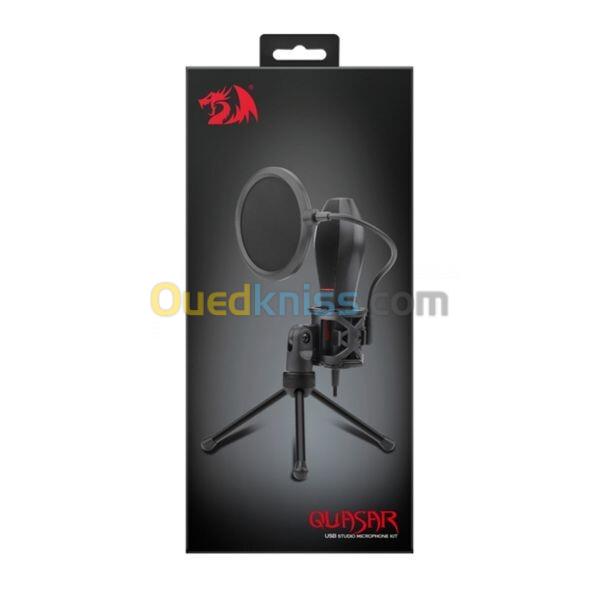 REDRAGON QUASAR 2 GM200-1 - MICROPHONE USB - HAUTE QUALITÉ - 50 HZ-16 KHZ - 1,5M  - PORTABLE -NOIR 