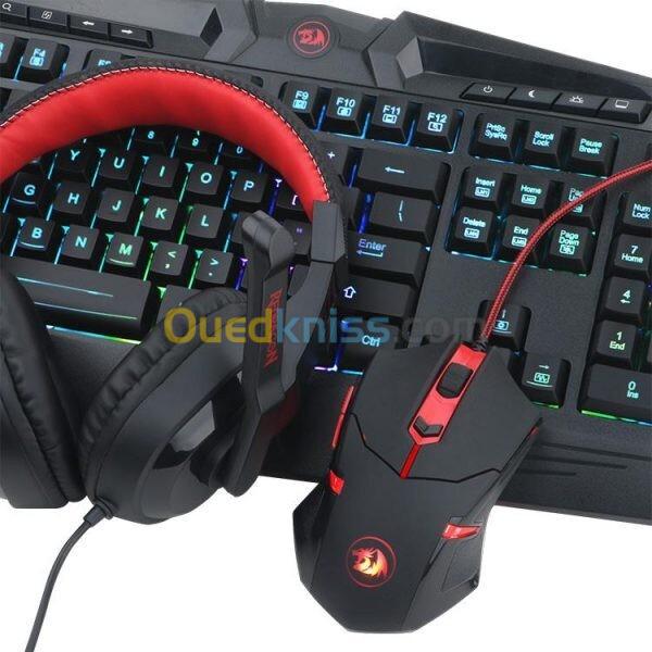 REDRAGON S101-BA-2 - COMBO 4en1 - CLAVIER + SOURIS + CASQUE + TAPAIS - RVB - 7200 DPI - BLACK 