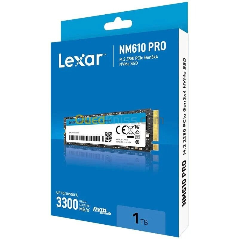 LEXAR NM610 PRO 1TB - SSD M.2 NVME - DISQUE DUR INTERNE - JUSQU'À 3000 MO/S - PCIE GEN3 X4 M.2 2280