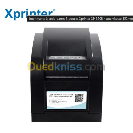  XPRINTER XP-350B IMPRIMANTE CODE-BARRE - 3 POUCES - THERMIQUE DIRECTE - 203 PPP - 152 MM/S - NOIR