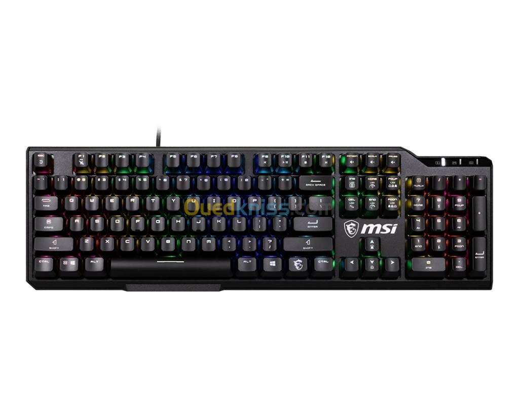 MSI VIGOR GK41 - CLAVIER FULL MECHANIC - AZERTY - FILAIRE - KAILH RED - LED RGB - USB 2.0 - black