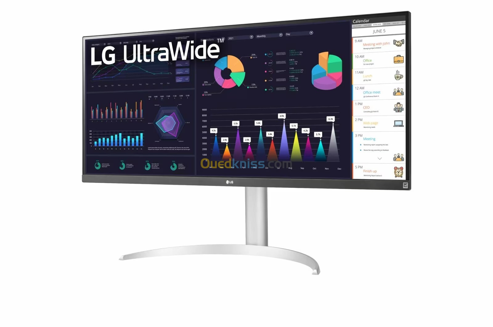 ECRAN LG 29WQ600-W - ULTRAWIDE - 29" FHD - IPS - 5MS - HDR10 - AMD FREESYNC - USB-C - HAUT-PARLEURS