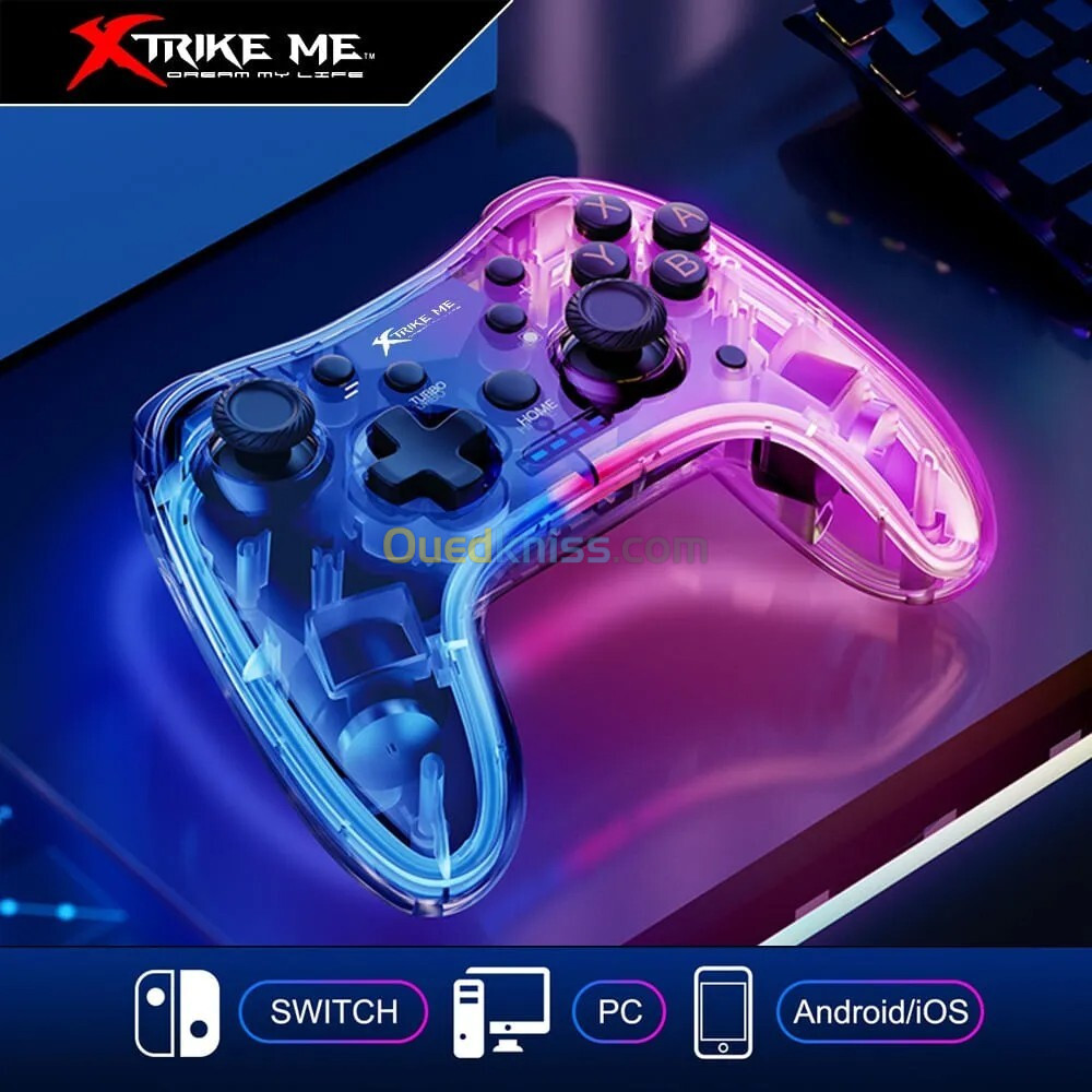 MANETTE DE JEUX XTRIKE ME GP-52 - SANS FIL RGB - PHONE HOLDER - PS4 - SWITCH -ANDROID PC - TYPE-C