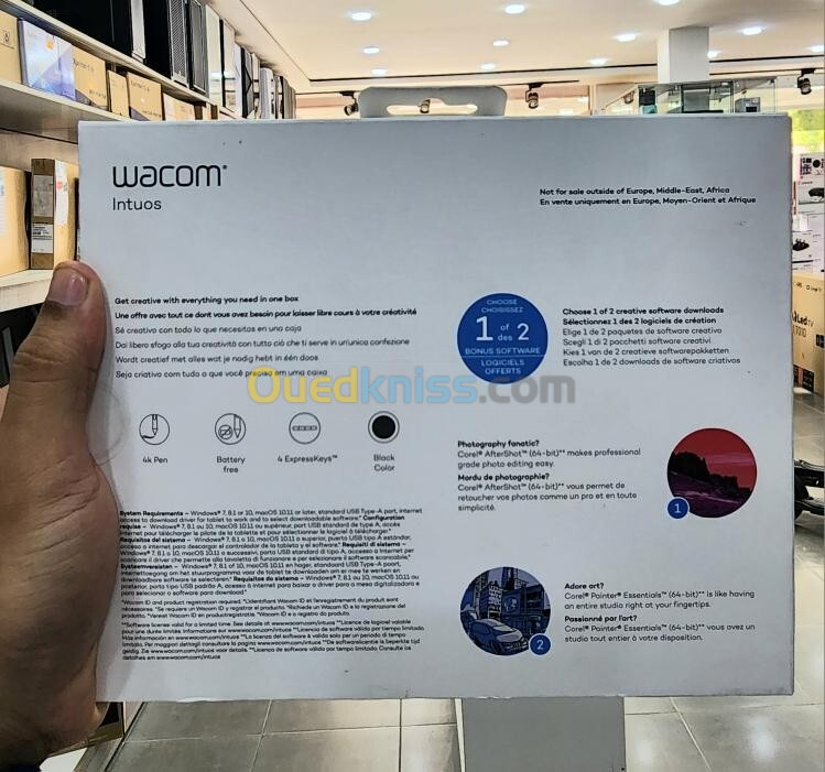 WACOM INTUOS -TABLETTE GRAPHIQUE CTL-4100K-S - 7" POUCES - STYLET 4K - USB - 4K EXPRESSKEY -LOGICIEL