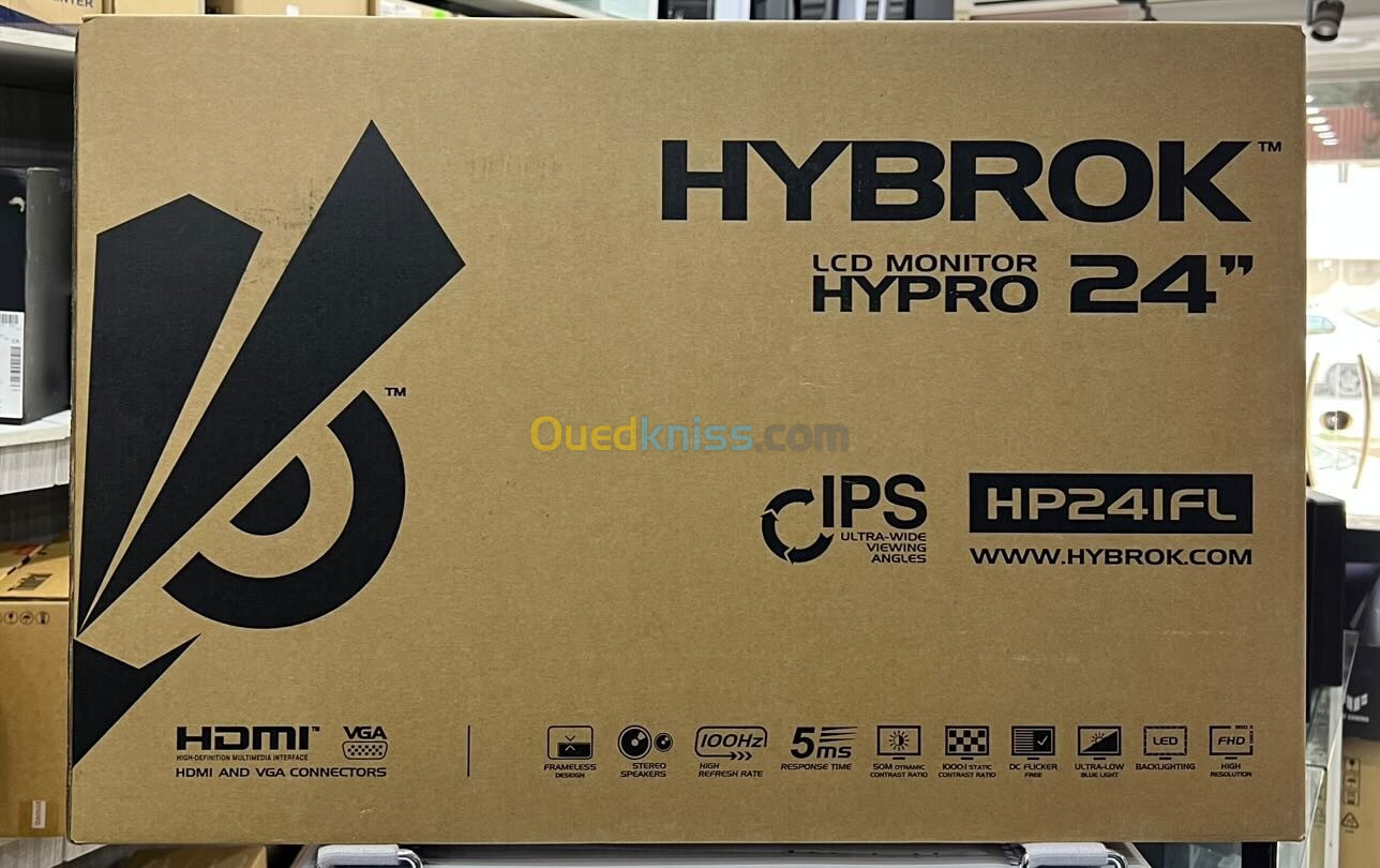 ECRAN HYBROK HYPRO HP24IFL - GAMING MONITOR - 100 HZ - IPS - 5MS - FHD - SPEAKERS - NOIR 