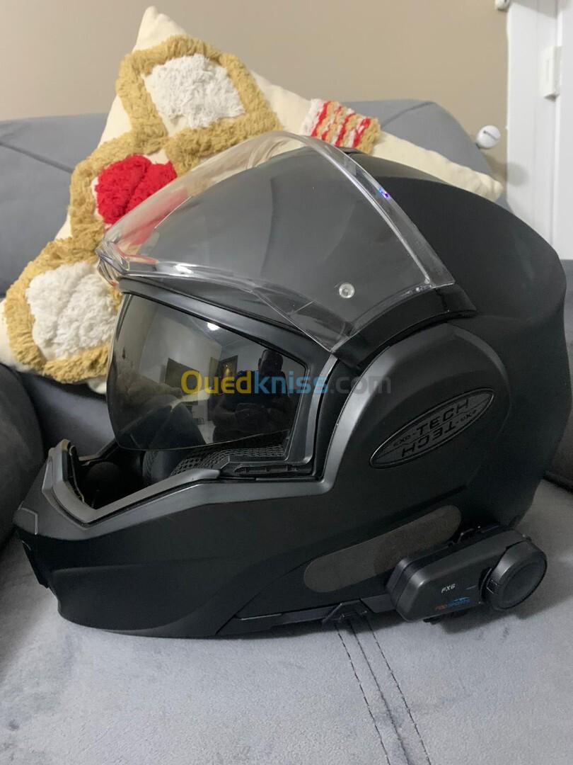 SCORPION Casque DE Moto EXO Tech Solid, Noir Mat,L Bluetooth fx6 