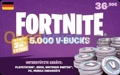 Compte Fortnite 5 000 V-Bucks