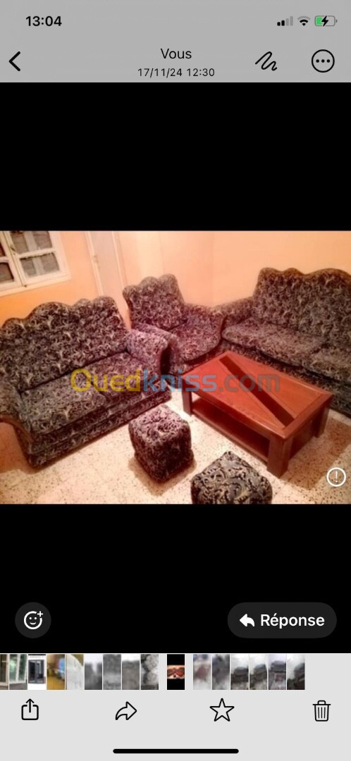 À vendre salon 5 pièces et 2 petits bancs 