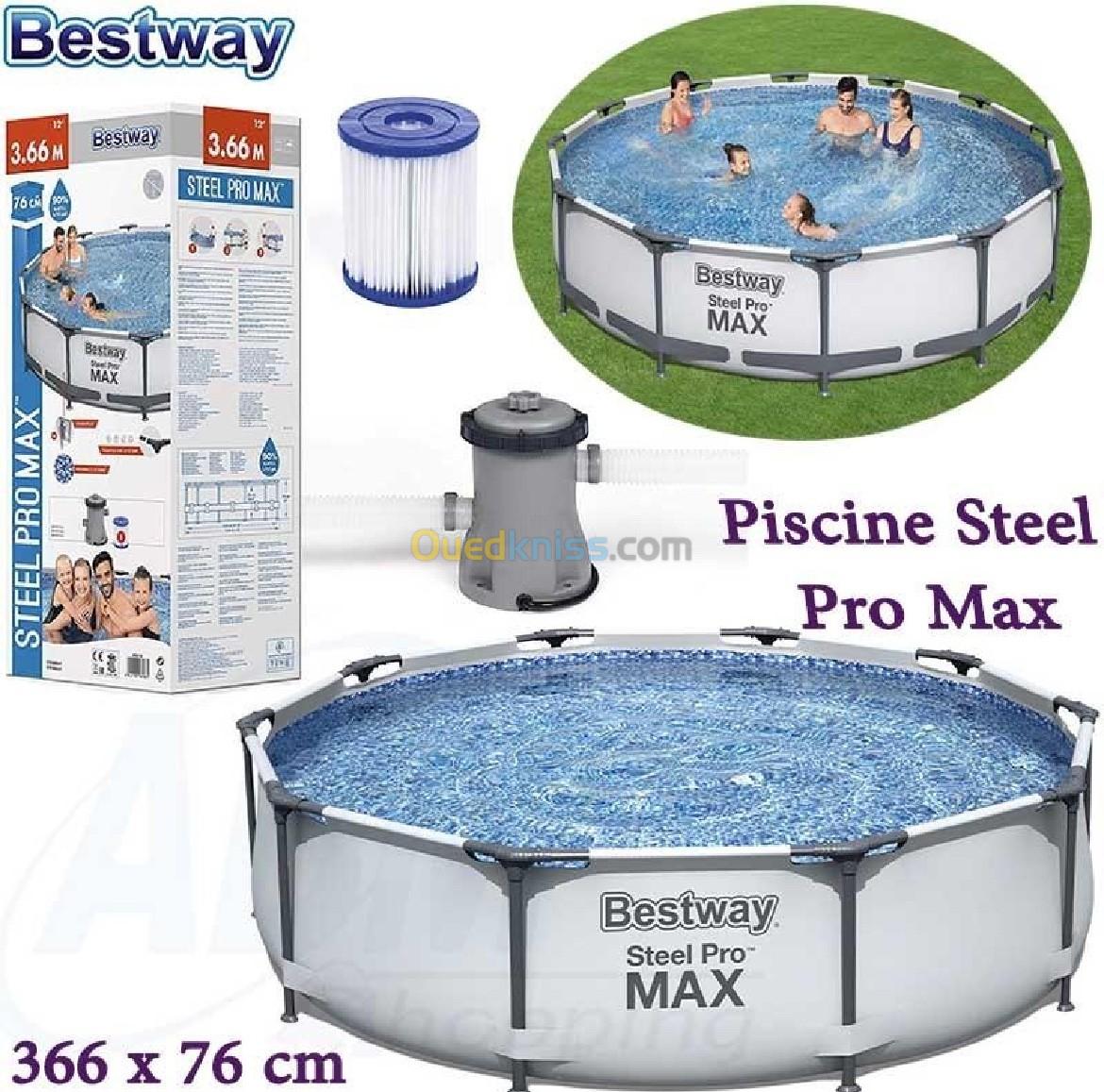 Piscine -Bestway 56416 - Steel Pro - pompe et filtre 366*76 cm