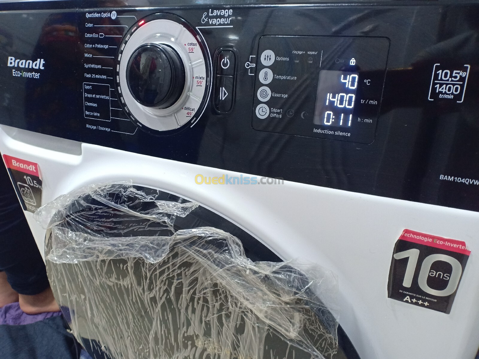 BRANDT 10.5KG/LAVAGE À VAPEUR 