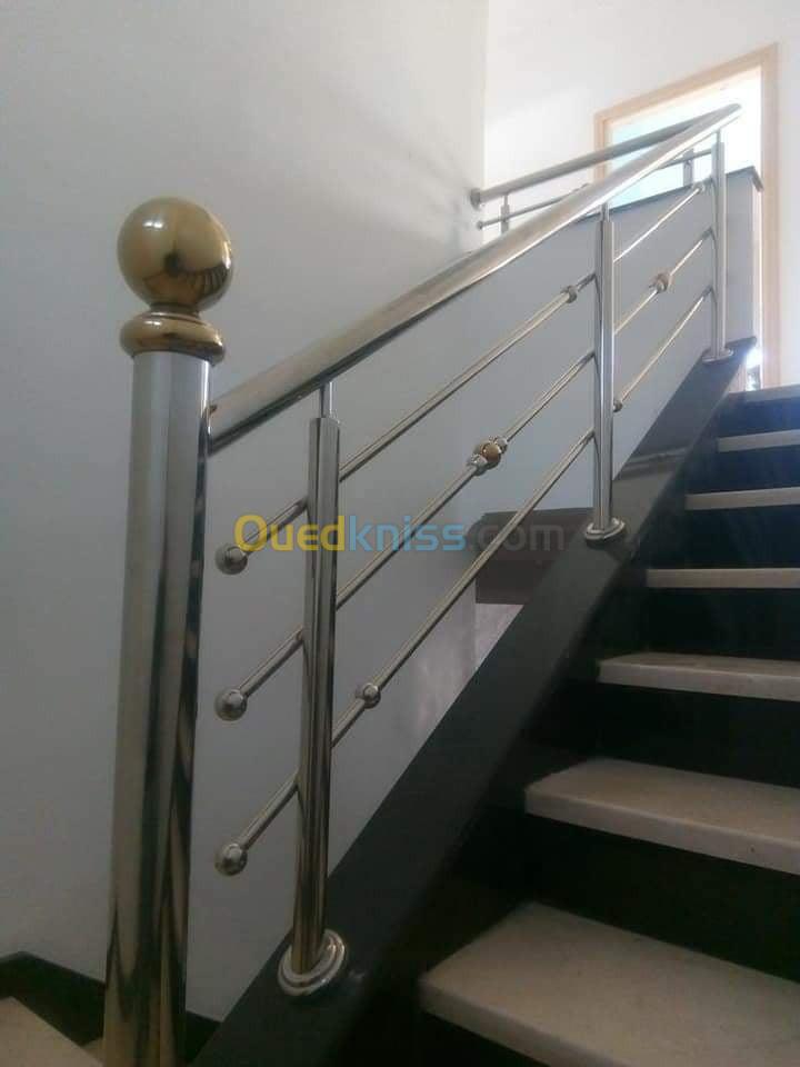 Rampe d'escalier en inox