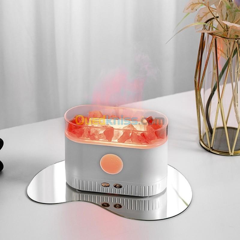 Humidificateur flamme multicolore des huiles essentielles aromatiques en pierre de sel 200ml