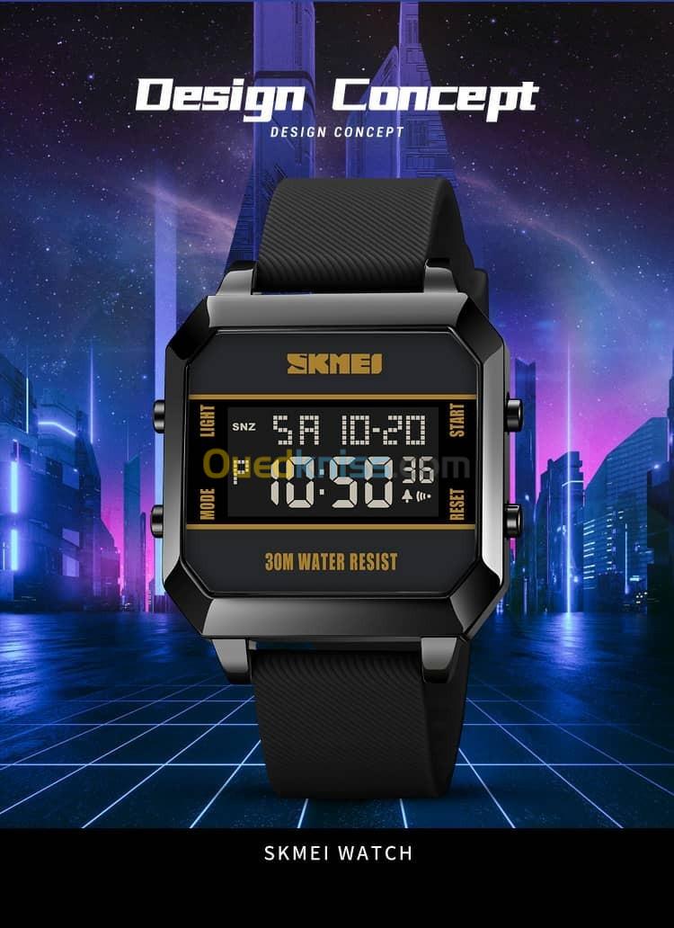 SKMEI Montre Numérique Cyber-punk 30M Water Resist ساعة مقاومة للماء حتى عمق 30 متر 