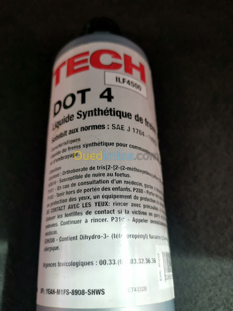 Liquide de frein et d'embrayage isotech Dot 4