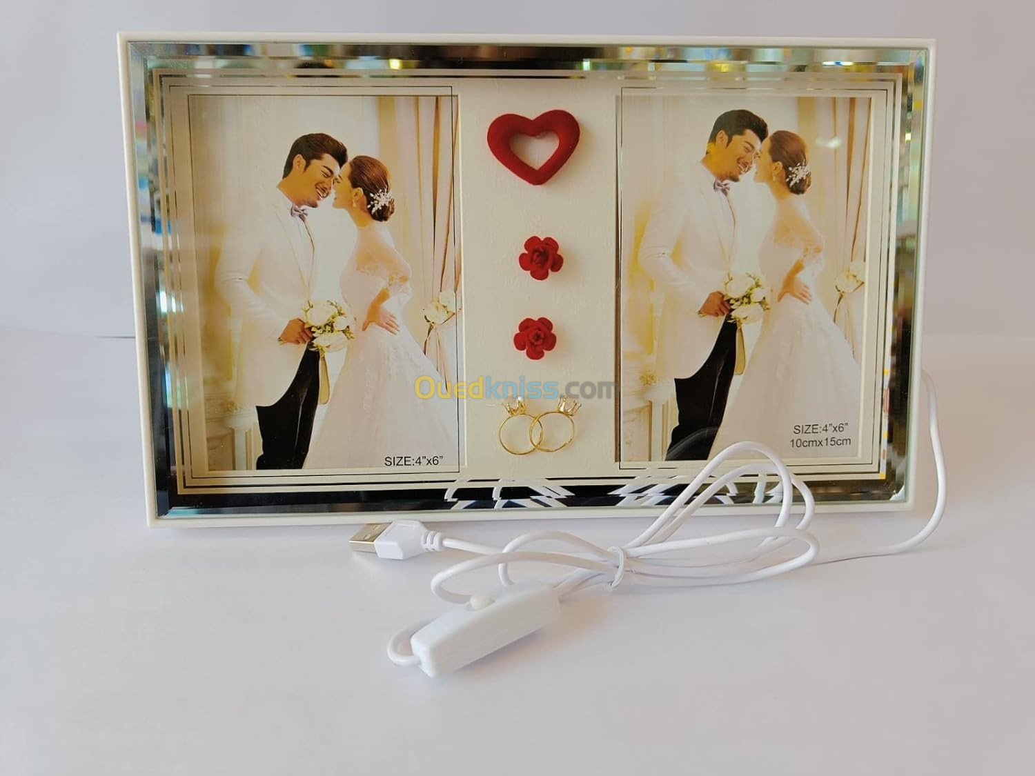 Cadre photo LED, pour couples avec éclairage LED, moments de mariage Souvenirs