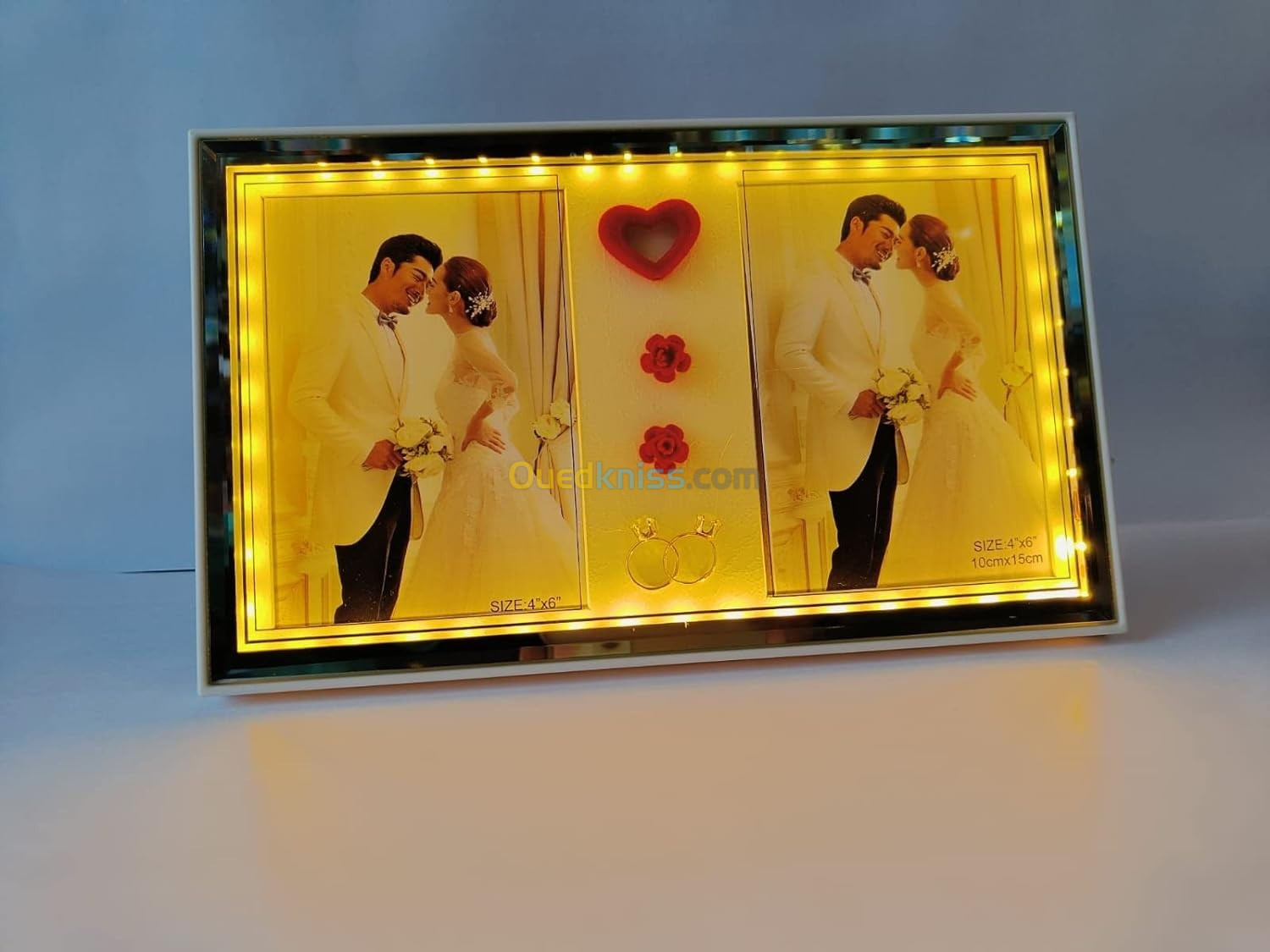 Cadre photo LED, pour couples avec éclairage LED, moments de mariage Souvenirs