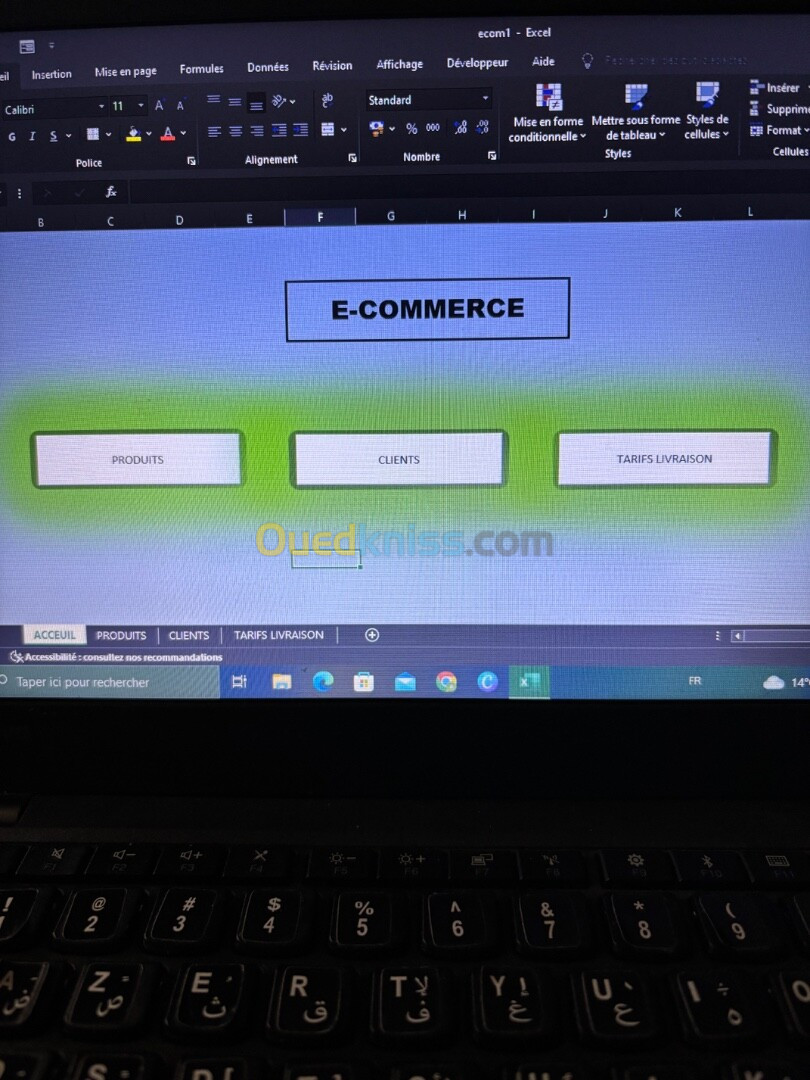 Fichier excel pour e-commerce