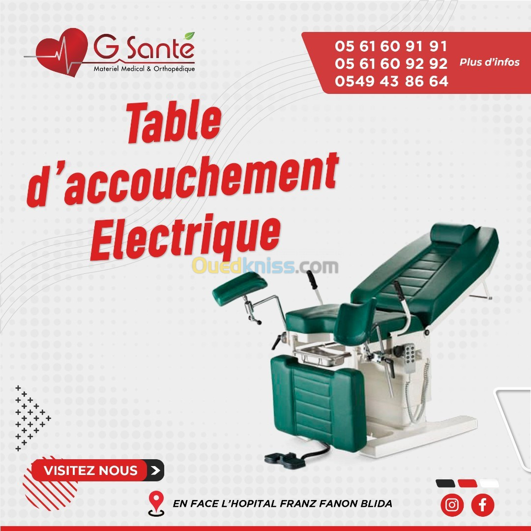 Table d'accouchement electrique   