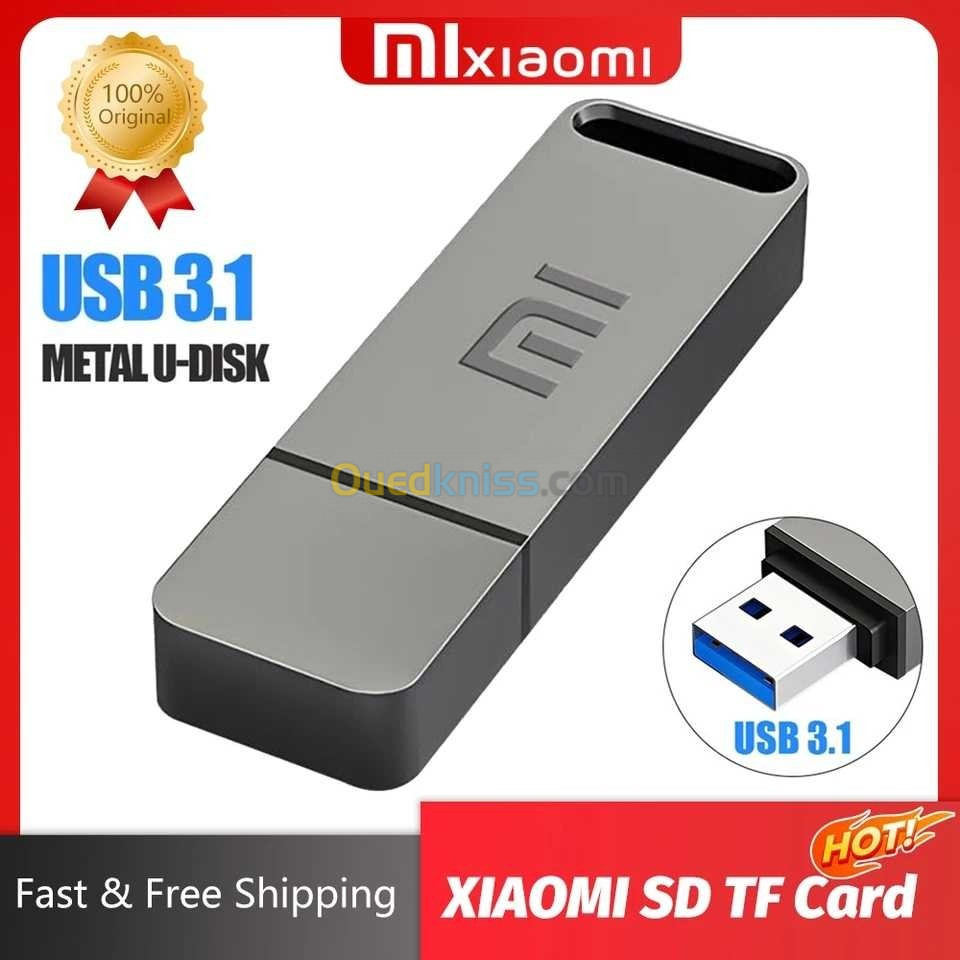 Flash disque XIAOMI-Mini clé en métal, 2 To,  فلاش ديسك شاومي USB معدني، TB2 تيرا بايت.