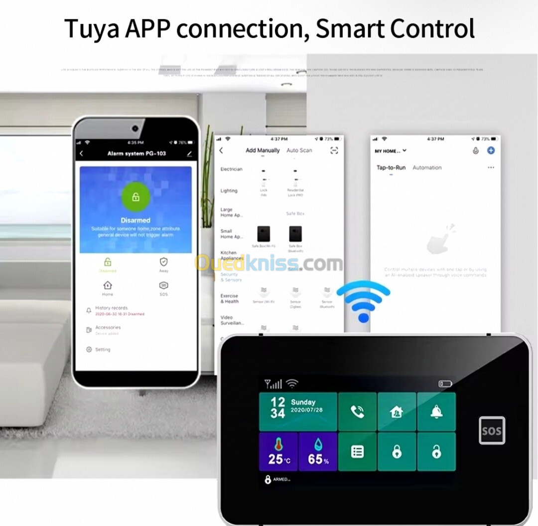 Système d'alarm GSM Wifi 2024 tactile Garantie 12 mois جهاز انذار ضد السرقة 