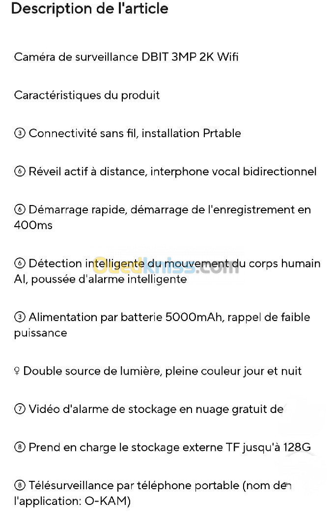 Caméra de surveillance extérieur 2k 3mp avec batterie sans fil 4G sans installation 