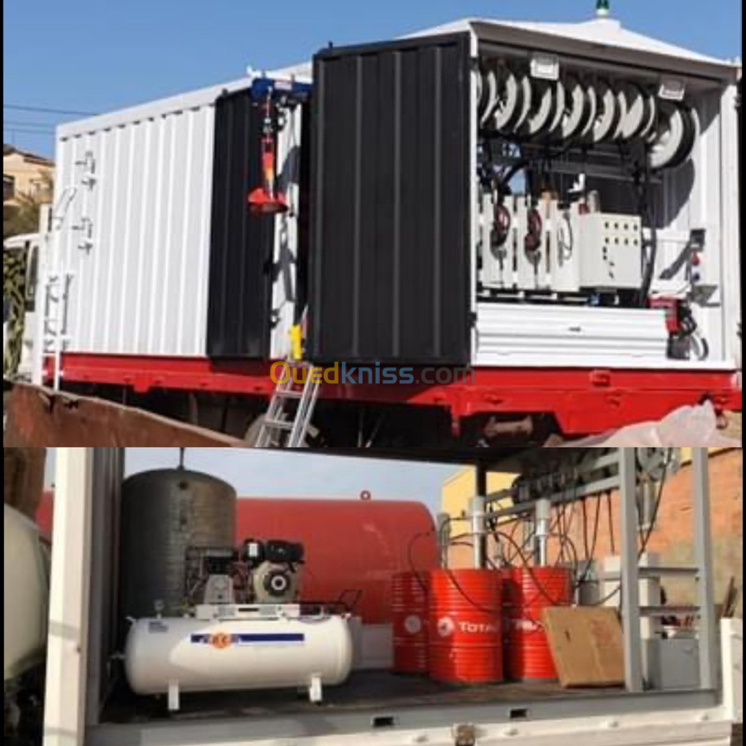 Citerne transport produit chimique sur camion remorque démontable container 20 /40 pieds
