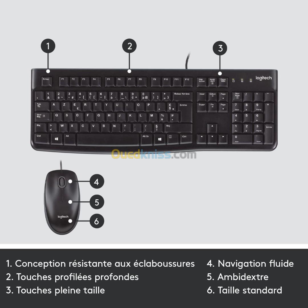 COMBO CLAVIER SOURIS LOGITECH MK120 FILAIRE