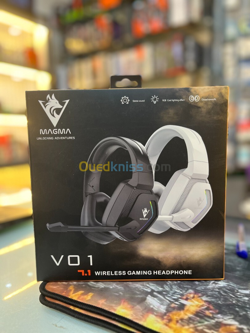 CASQUE GAMER SANS FIL MAGMA VALIVOX V01 7.1 RGB WHITE