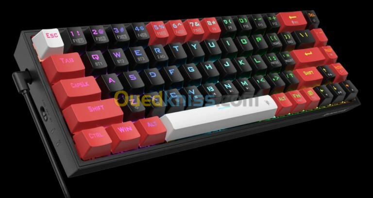 CLAVIER REDRAGON K649 RGB ELF PRO WIRELESS CRYSTAL 75%