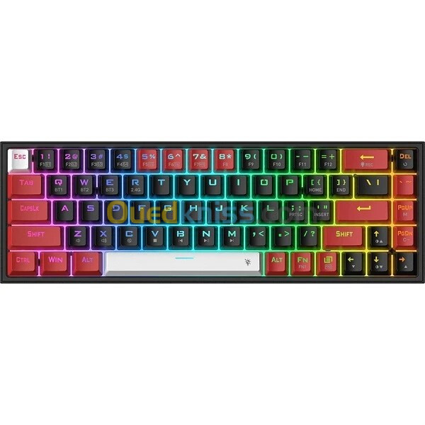 CLAVIER REDRAGON K649 RGB ELF PRO WIRELESS CRYSTAL 75%