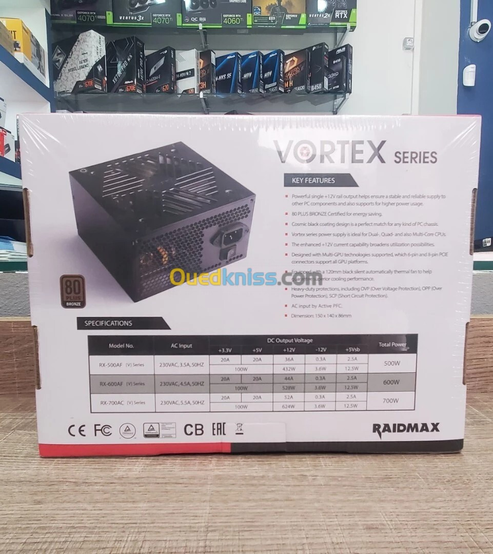 ALIMENTATION VORTEX 500W 80 PLUS BRONZE