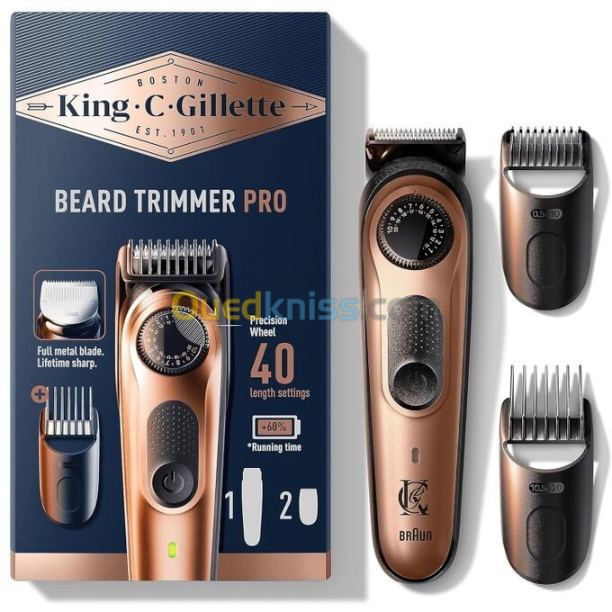 Gillette Tondeuse A Barbe Électrique - King C. Gillette PRO - 40 Réglages De Longueur