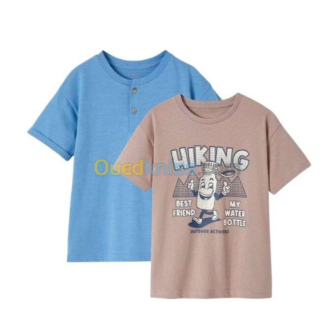 Vertbaudet Pack de 2 T-Shirts Gar&ccedil;on &ndash; Best Friend &ndash; Bleu et lavande