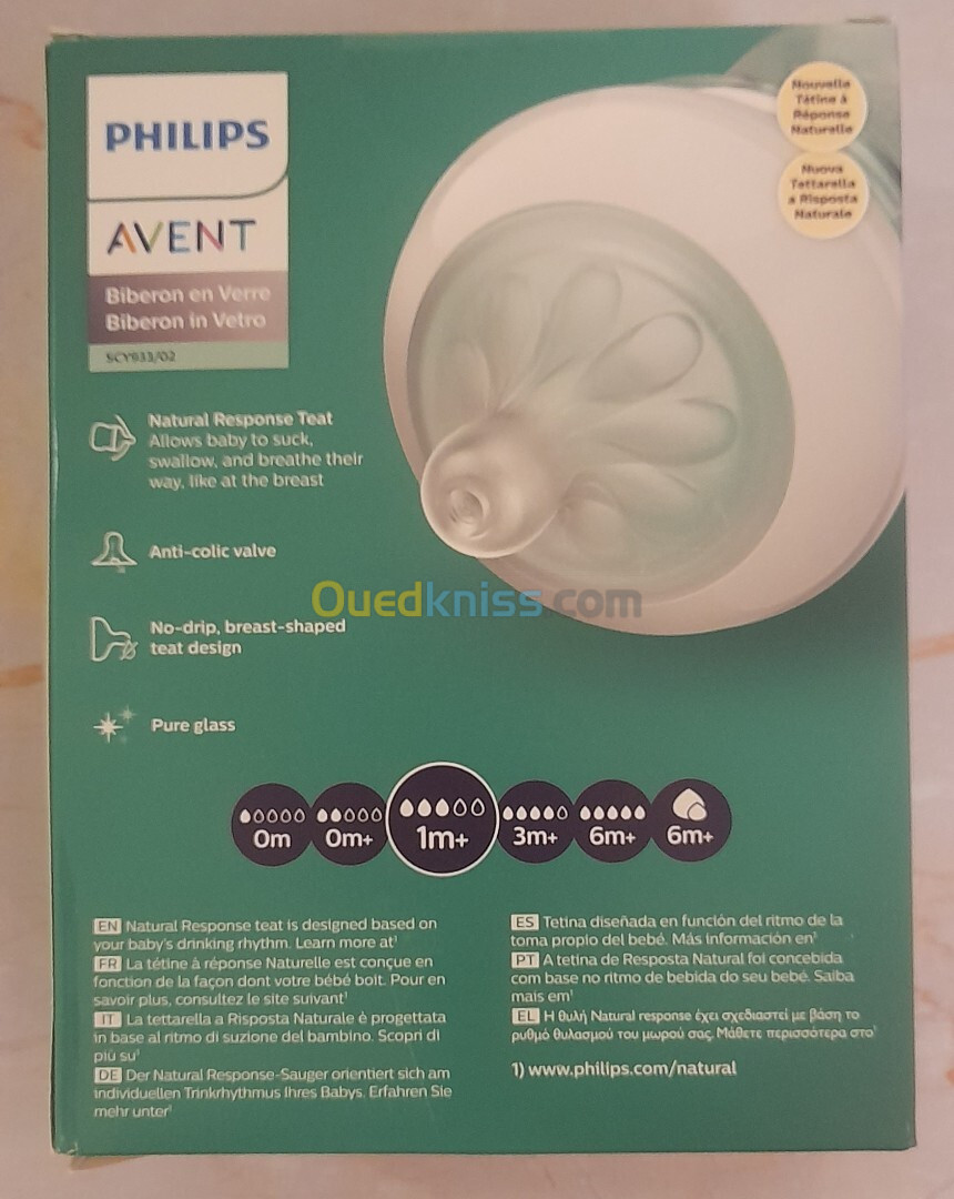 Pack 02 Biberons 240 Ml en Verre AVENT Philips