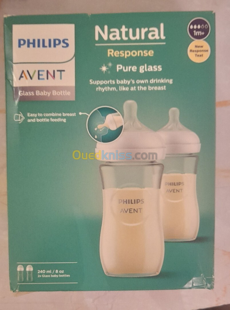 Pack 02 Biberons 240 Ml en Verre AVENT Philips