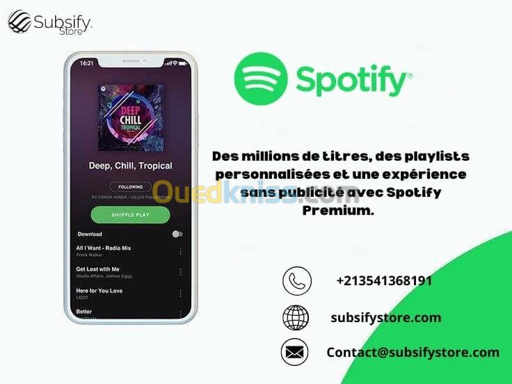 Spotify, abonnement sans arrêt mensuel (version officielle)