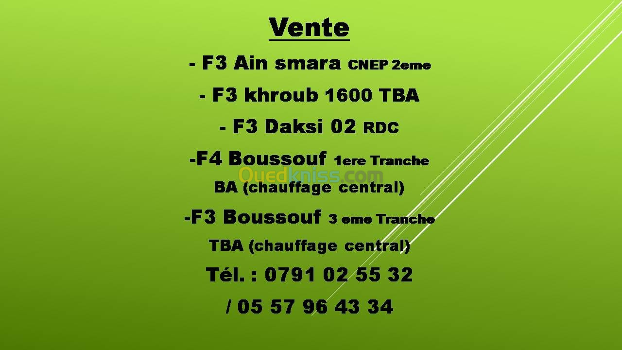 Vente Appartement F4 Constantine Constantine